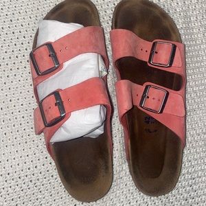 Coral Birkenstocks